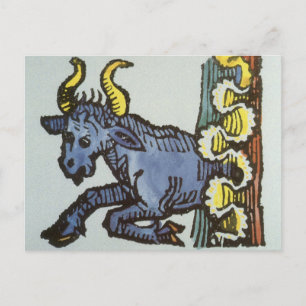 Oxen Tjuren, Gamla Zodiakstecken Vykort