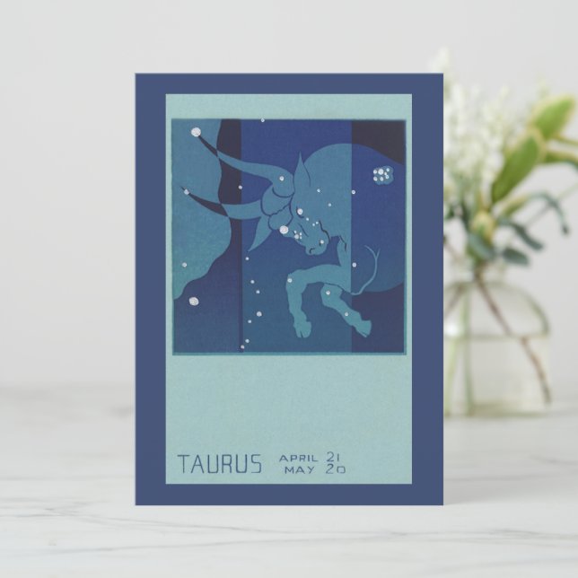 Oxen Tjuren Stjärnbild Vintage Zodiak Astrologi (Stående Fram)