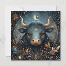 Oxen Tjuren Zodiac Astrologi Celestiala Födelsedag Kort