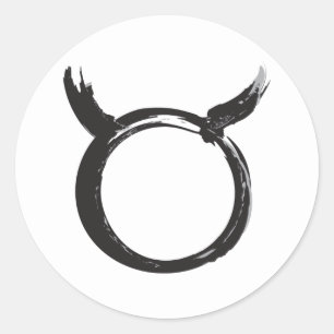 Oxen Tjuren Zodiak April Maj Vår Astrologi  Runt Klistermärke