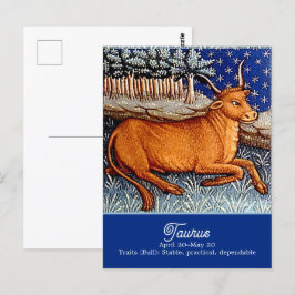 Oxen Tjuren Zodiakus Födelsedagsfest Vykort