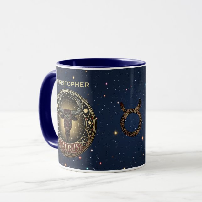 Oxen Tjuren Zodiakussymbol Mugg (Framsida vänster)