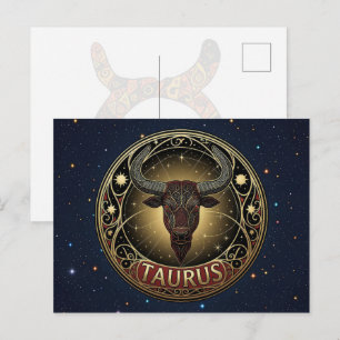Oxen Tjuren Zodiakussymbol Vykort