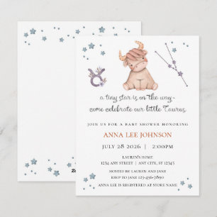 Oxen Zodiac Baby Shower Inbjudan