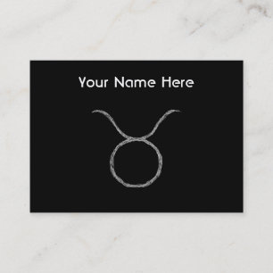 Oxen. Zodiacastrologi undertecknar. Black. Visitkort