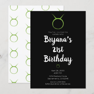 Oxen Zodiak Astrologi April Maj Födelsedagsfest Inbjudningar