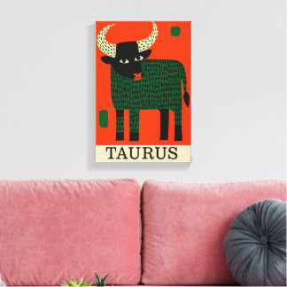 Oxen Zodiak Astrologi Horoskop Dekoration Canvastryck