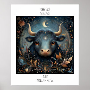 Oxen Zodiak Astrologi Namn & Födelsedag Poster