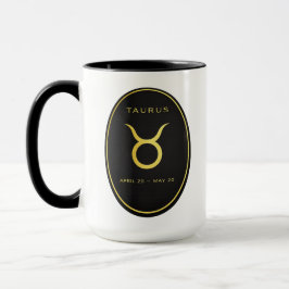 Oxen Zodiak Guld Oval Emblem Mugg | Lyxig Astrolog