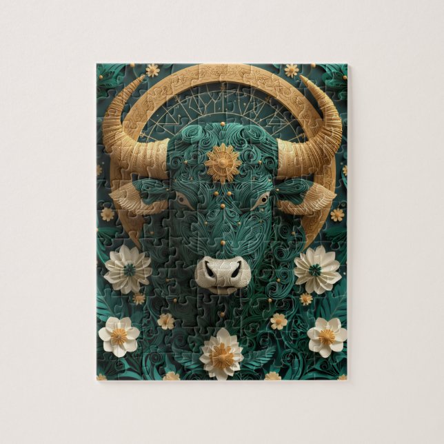 Oxen Zodiak Papper Quilling Pussel (Vertikal)