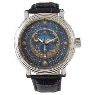 Oxen Zodiak Tjursymbol Med Guld Ring Armbandsur