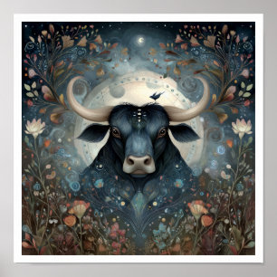 Oxen Zodiakens Födelsesign Astrologi Celestial Poster