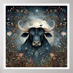 Oxen Zodiakens Födelsesign Astrologi Celestial Poster