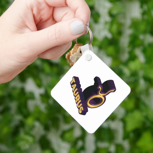 Oxen Zodiakstecken och textdesign Nyckelring (Hand)