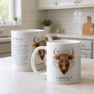 Oxen Zodiakus Tecken Horoskop Personlig Gåva Kaffemugg