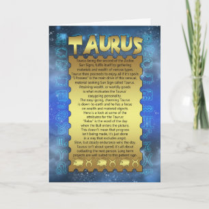 Oxenfödelsedagkort - Zodiacfödelsedagkort - Taur Kort