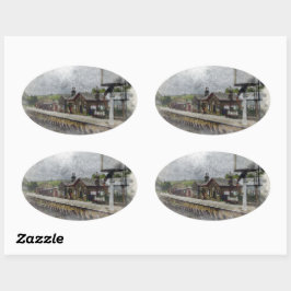 Oxenhope Railway Station Ovalt Klistermärke