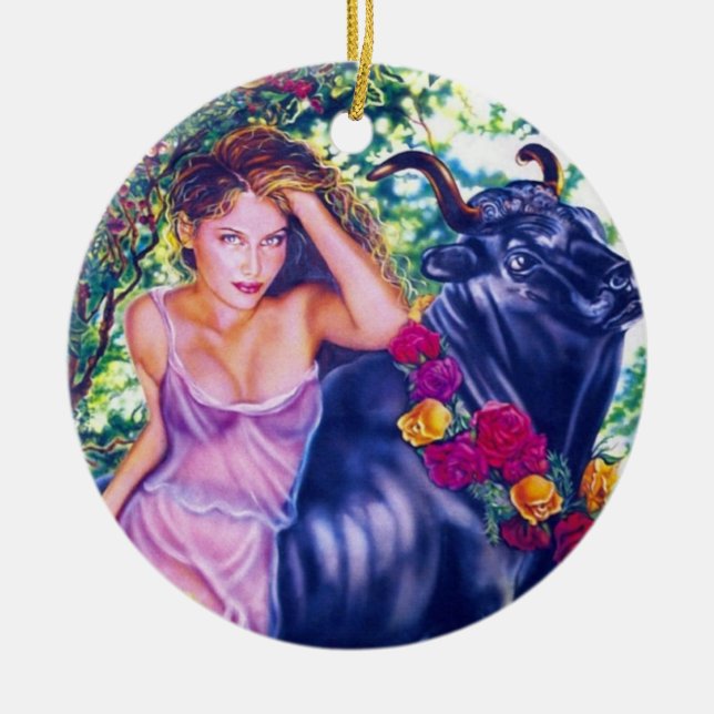 Oxenprydnad Julgransprydnad Keramik (Framsidan)