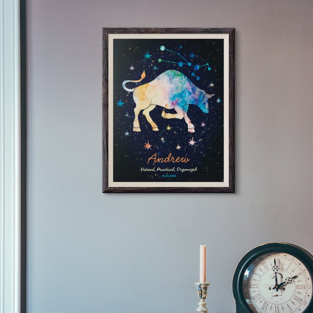 Oxens stjärnbild Zodiak Vattenfärg Stjärna Galax Poster (Skapare uppladdad)