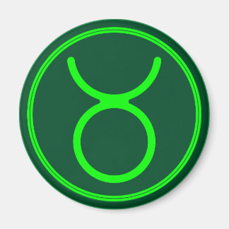 Oxens Zodiakssymbol Grön Kontrast Magnet