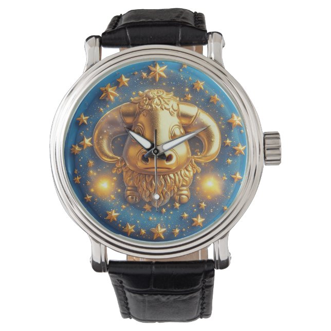 Oxens Zodiakussymbol födelsedagspresent Armbandsur (Framsida)