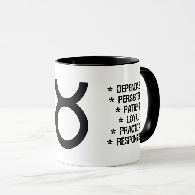 OxenZodiac undertecknar ("tjuren") Mugg (Framsida höger)