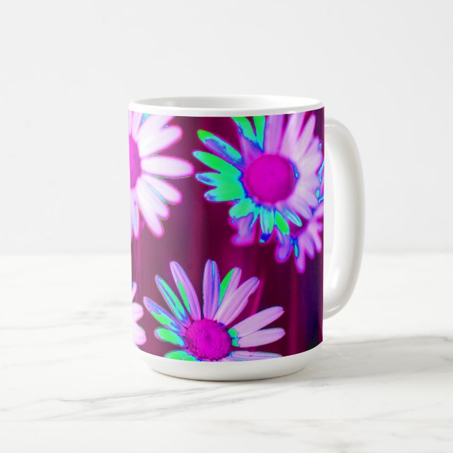 Oxeye Daisy Meadow Pop Art Stil Kaffemugg (Framsida höger)
