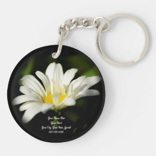 Oxeye-Daisy Rund akrylnyckelkedja