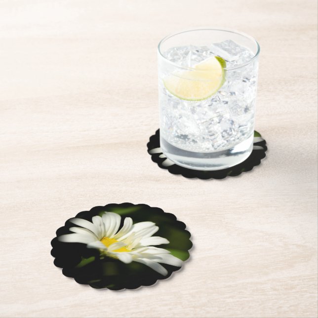Oxeye Daisy Underlägg Scalloped Papper (Insitu)