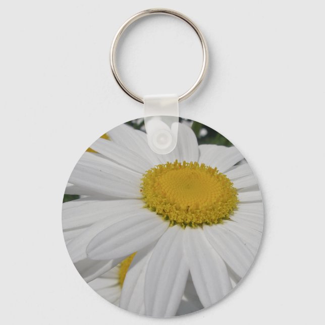 Oxeye Daisy Wildblomma-Blommigtar Nyckelring (Framsida)