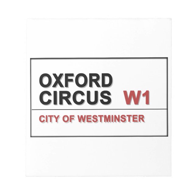 Oxford Circus Lodon England Anteckningsblock (Framsida)