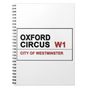 Oxford Circus Lodon England Anteckningsbok Med Spiral