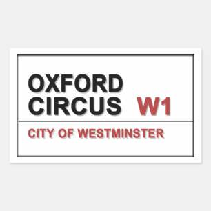 Oxford Circus Lodon England Rektangulärt Klistermärke