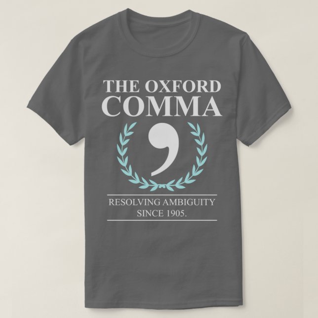 Oxford Comma English Teacher Grammar Police T Shirt (Design framsida)