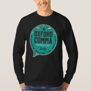 Oxford Comma Klubb Grammar Police Bok Enthusiast T Shirt