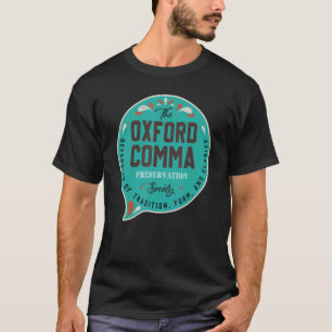 Oxford Comma Klubb Grammar Police Bok Enthusiast T Shirt