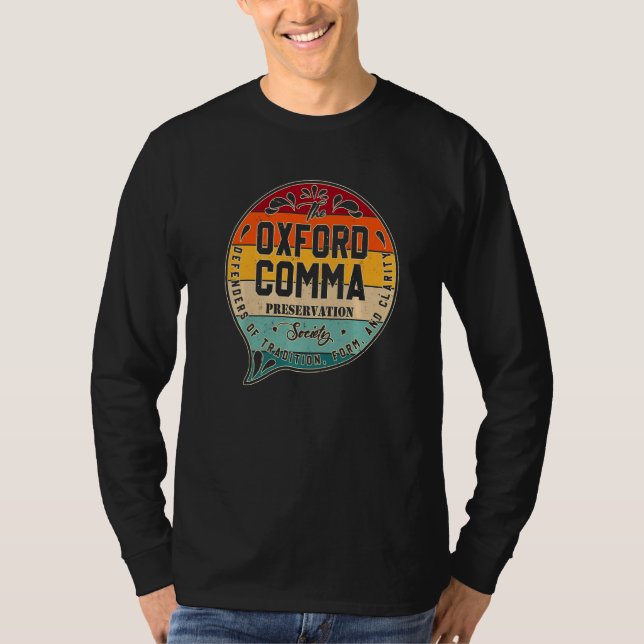 Oxford Comma Preservation Society Team Oxford T Shirt (Framsida)