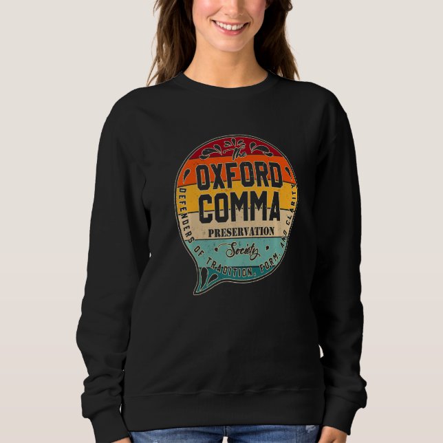 Oxford Comma Preservation Society Team Oxford T Shirt (Framsida)