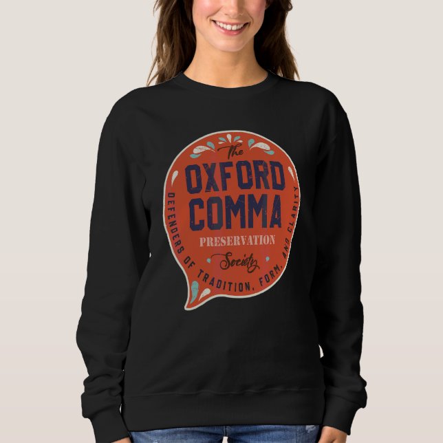 Oxford Comma Preservation Society Team Oxford T Shirt (Framsida)