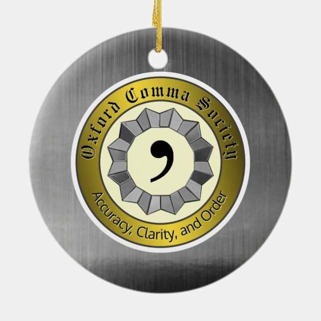 Oxford Comma Society Julgransprydnad Keramik (Baksidan)