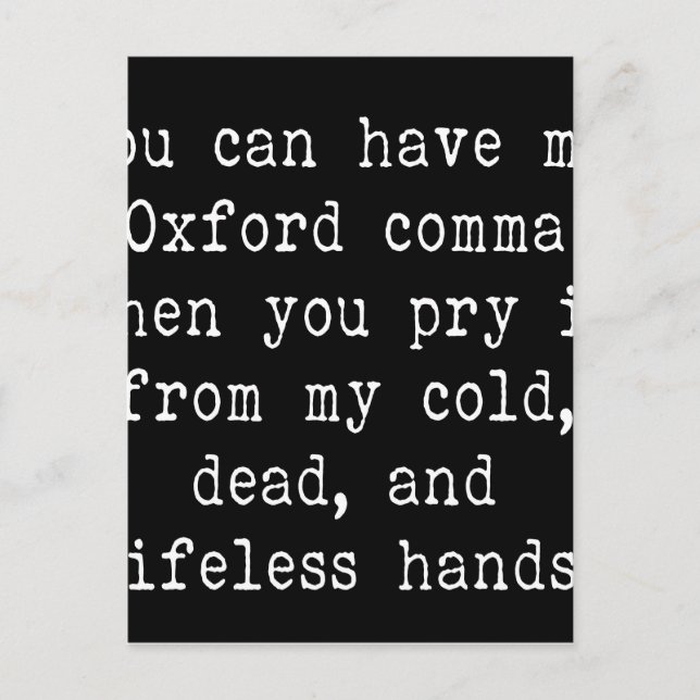 Oxford Comma Vykort (Framsida)