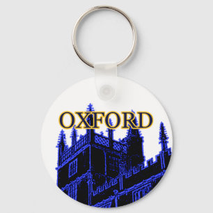 Oxford England 1986 Byggande Spiral Blue Nyckelring