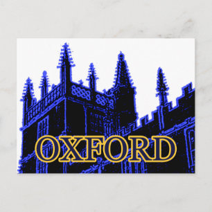 Oxford England 1986 Byggande Spiral Blue Vykort
