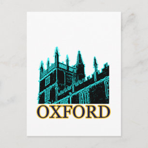 Oxford England 1986 Byggande Spiral Cyan Vykort