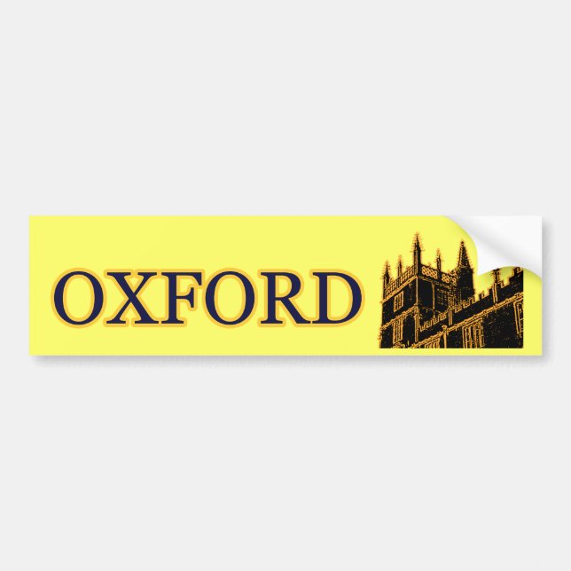 Oxford England byggnad 1986 röra sig i spiral guld Bildekal (Framsidan)