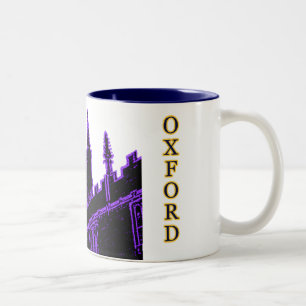 Oxford England byggnad 1986 röra sig i spiral Två-Tonad Mugg