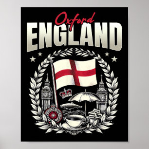 Oxford England Flagga Souvenir Oxford Semester Poster