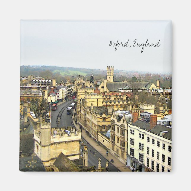 Oxford, England, High St View Magnet (Framsidan)