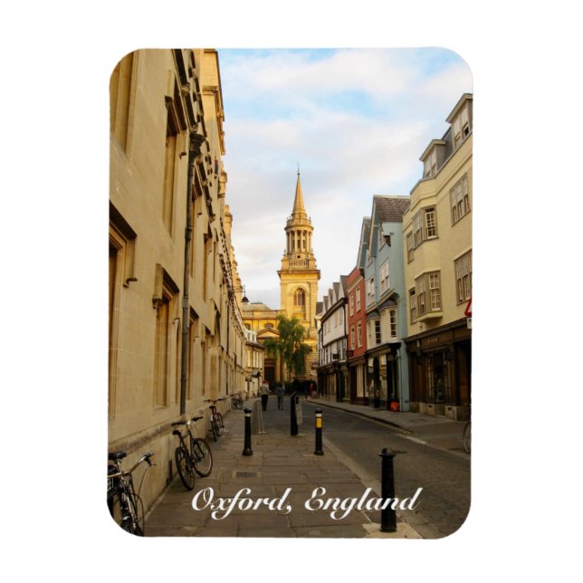 Oxford England Lincoln College Bibliotek Street vi Magnet (Vertikal)