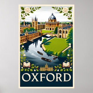 Oxford England Retro Resemålning Affisch Konst